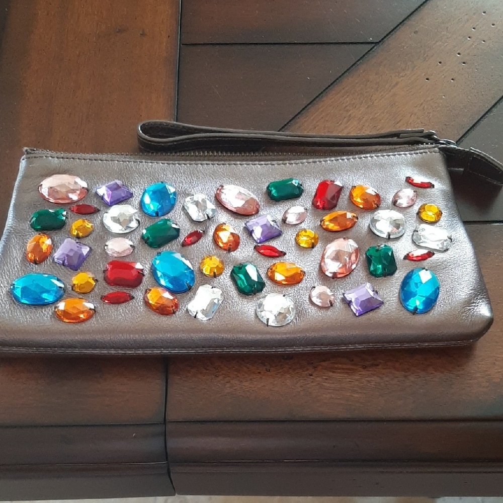 Embellished Brown Clutch